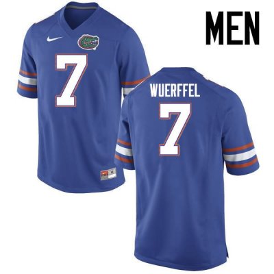 Men's Florida Gators #7 Danny Wuerffel NCAA Nike Blue Authentic Stitched College Football Jersey TJT2162BZ